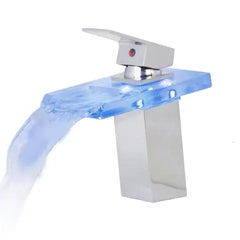 "All-Copper Single Hole Basin Faucet Waterfall Design"