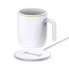 Luxury Wireless Charging Heated Coffee Mug with Gold Trim
