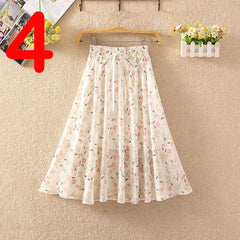 Summer Women's Lightweight Printed Chiffon Skirt