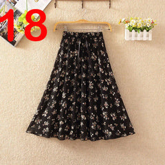 Summer Women's Lightweight Printed Chiffon Skirt