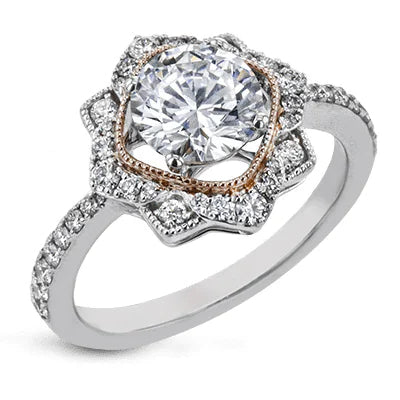 18K Rose Gold Plated Dual Tone Engagement Ring