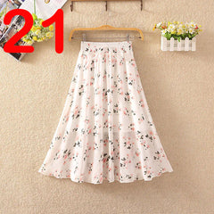 Summer Women's Lightweight Printed Chiffon Skirt