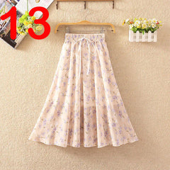 Summer Women's Lightweight Printed Chiffon Skirt