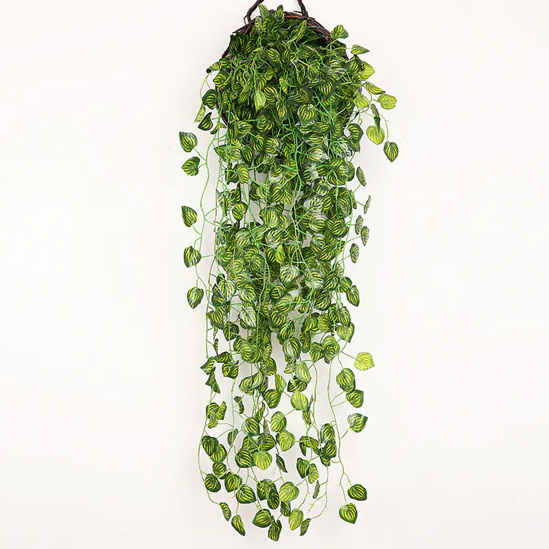 Fake Green Ivy and Decorative Hanging Flowers