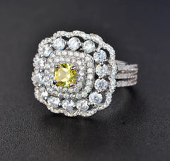 Two-Tone Zircon Diamond Ring