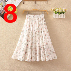 Summer Women's Lightweight Printed Chiffon Skirt