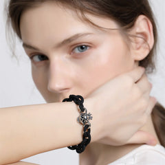 Love 925 Sterling Silver Rubber DIY Bracelet for Girls