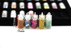 48-in-1 Nail Art Accessories Set with Glitter Powder