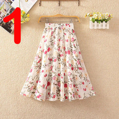 Summer Women's Lightweight Printed Chiffon Skirt