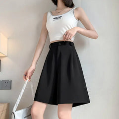 Women's High Waist Loose Casual Wide Leg Shorts