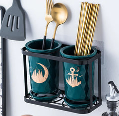 Wall-Mounted Chopstick Storage Rack for Kitchen