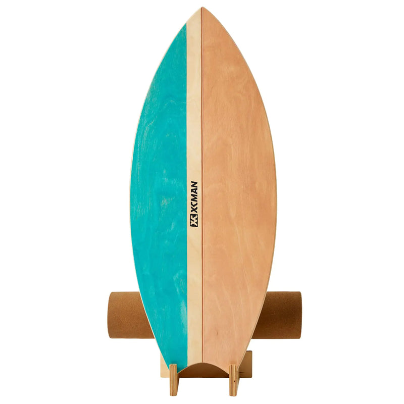 XCMAN Surf Balance Board Trainer with Roller Wooden Exercise Balancing Stability Trainer - Non Slip Surface for Adults |Balance Board SurfingSnowboardingSkateboardingHockeyYoga