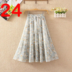 Summer Women's Lightweight Printed Chiffon Skirt