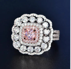 Two-Tone Zircon Diamond Ring