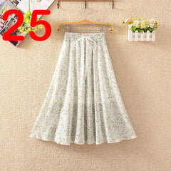 Summer Women's Lightweight Printed Chiffon Skirt