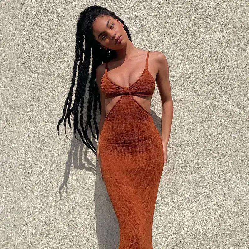 Chic Hollow Out Evening Sundress