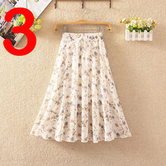 Summer Women's Lightweight Printed Chiffon Skirt
