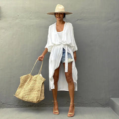 Short Cardigan Casual Beach Sunscreen Shirt for Ladies