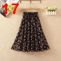 Summer Women's Lightweight Printed Chiffon Skirt