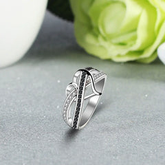 Heart-Shaped Zirconia Silver-Plated Two-Tone Ring