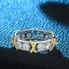 Zircon Engagement Jewelry - Women's Two-Tone Ring