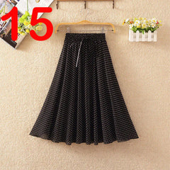 Summer Women's Lightweight Printed Chiffon Skirt