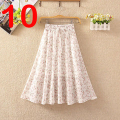 Summer Women's Lightweight Printed Chiffon Skirt