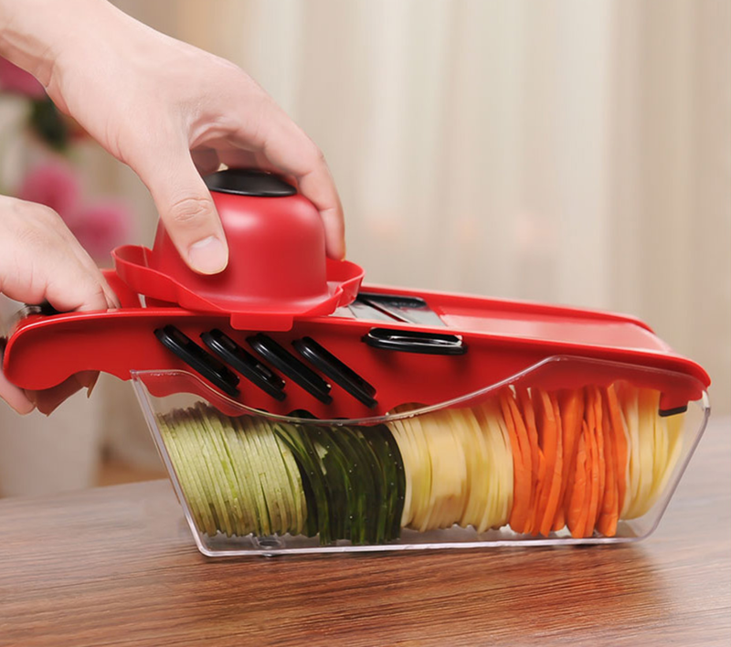 Multifunction 6 Blades Kitchen Slicer Red