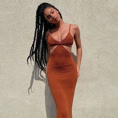 Chic Hollow Out Evening Sundress
