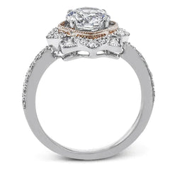 18K Rose Gold Plated Dual Tone Engagement Ring