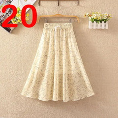 Summer Women's Lightweight Printed Chiffon Skirt