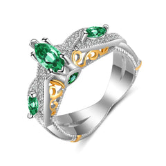 Two-Tone Gold Plated Engagement Ring for Women