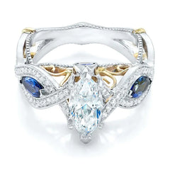 Two-Tone Gold Plated Engagement Ring for Women