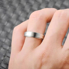 Glossy Rotatable Titanium Steel Lettering Ring