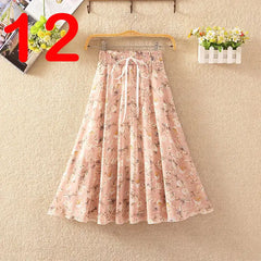 Summer Women's Lightweight Printed Chiffon Skirt