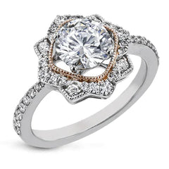 18K Rose Gold Plated Dual Tone Engagement Ring