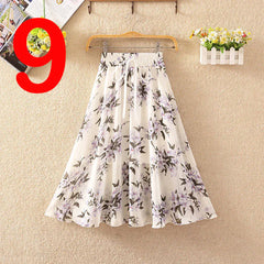 Summer Women's Lightweight Printed Chiffon Skirt