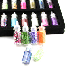 48-in-1 Nail Art Accessories Set with Glitter Powder
