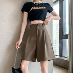 Women's High Waist Loose Casual Wide Leg Shorts