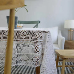Retro Cotton Thread Crocheted Tablecloth for Tea Table