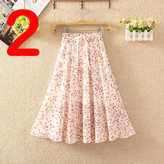 Summer Women's Lightweight Printed Chiffon Skirt