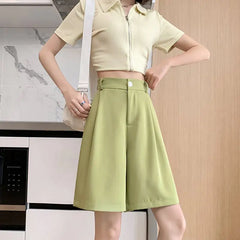 Women's High Waist Loose Casual Wide Leg Shorts