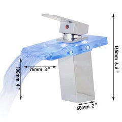 "All-Copper Single Hole Basin Faucet Waterfall Design"
