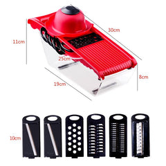 Multifunction 6 Blades Kitchen Slicer Red