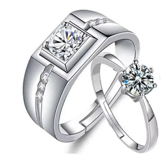 One Carat Six-Claw Diamond Ring with Zircon Accents