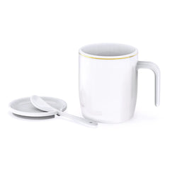 Luxury Wireless Charging Heated Coffee Mug with Gold Trim
