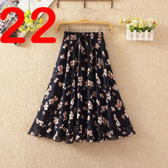 Summer Women's Lightweight Printed Chiffon Skirt