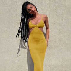 Chic Hollow Out Evening Sundress
