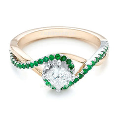 Two-Tone Gold Plated Engagement Ring for Women