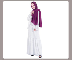 D227 Chiffon Ruffle Long Sleeve Muslim Dress